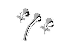 Sussex Oria Cross Wall Basin Set 165mm Chrome (5 Star)