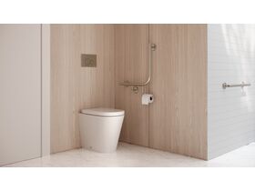 In Situ - Mizu Commercial Bathroom - 450 x 450 x 90 Degree Ambulant Toilet Grab Rail Left Hand - Brushed Nickel