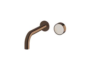 Supporting Image - Sussex Pure Elemental Progressive Wall Basin Mixer System 200mm PVD Brushed Bronze (3 Star) Lead Free with Aurora Insert