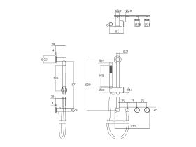 Technical Drawing - Faucet Strommen Vara Disc Wall Set with Single Rail Shower Tap System (3 Star) Lead Free