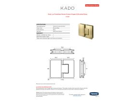 Specification Sheet - Kado Lux Frameless Shower Screen Hinges (2) Brushed Brass