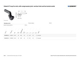 Specification Sheet - Geberit P Trap