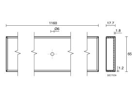 Posh Solus Tile Over Shower Tray 1160mm Tile Insert Channel Only Suits Tiles 9mm and up