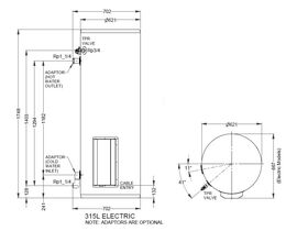 Technical Image - Rheem Induro Heavy Duty Electric Storage Stainless Steel 315L