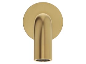 Supporting Image 2 - Mizu Drift Wall Basin/Bath Outlet Curve Spout 160mm Brushed Brass (6 Star) Lead Free - Front