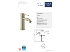 Technical Guide - GROHE Essence New Gooseneck Basin Mixer Brushed Nickel (6 Star)