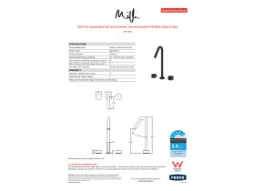 Specification Sheet - Milli Pure Vessel Basin Set with Diamond Textured Handles PVD Matte Black (5 Star)