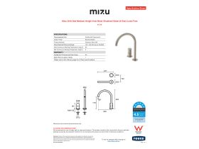 Specification Sheet - Mizu Drift Dial Medium Height Hob Mixer Brushed Nickel (6 Star) Lead Free