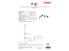 Specification Sheet - Milli Pure Wall Bath Hostess System 160mm Right Hand with Linear Textured Handles PVD Brushed Gunmetal