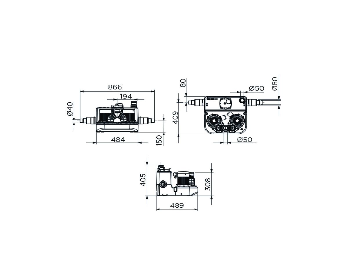 Saniflo Commercial Duplex Grey Water Pump