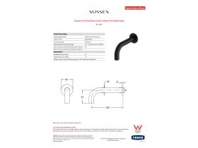 Specification Sheet - Sussex Pure Wall Bath Outlet 160mm PVD Matte Black
