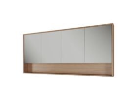 Supporting Image - Kado Aspect 1800mm Mirror Cabinet Four Doors with Shelf and Surround View - Boston Oak Side
