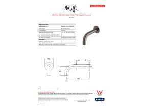 Specification Sheet - Milli Pure Wall Bath Outlet 160mm PVD Brushed Gunmetal
