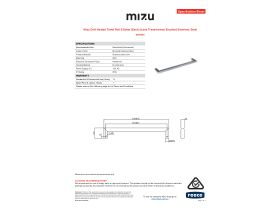 Specification Sheet - Mizu Drift Heated Towel Rail 630mm (Each) (Less Transformer) Brushed Stainless Steel