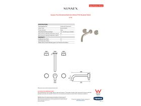 Specification Sheet - Sussex Pure Elemental Bath Set 250mm PVD Brushed Nickel