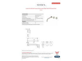 Specification Sheet - Sussex Pure Wall Bath Hostess System 250mm Right Hand PVD Brushed Nickel