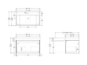 Roca Ona Vanity All Drawer Single Centre Bowl 800mm