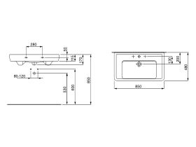 LAUFEN Pro A Wall Basin 1 Taphole 850 x 480mm White