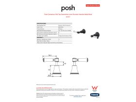 Specification Sheet - Posh Canterbury Wall Top Assemblies Lever Porcelain Handles Matte Black