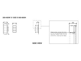 ISSY Z1 Recessed Oval Mirror with Shaving Cabinet Custom 300mm-400mm (W) x 150mm (D) x 600mm-800mm (H)