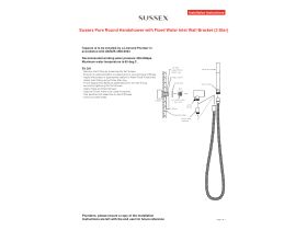 Installation Instructions - Sussex Pure Round Handshower with Fixed Water Inlet Wall Bracket (3 Star)
