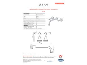 Specification Sheet - Kado Era Wall Bath Set 250mm Lever Porcelain Handle Chrome
