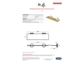 Specification Sheet - Milli Marq Edit Metal Shower Shelf Brushed Gold