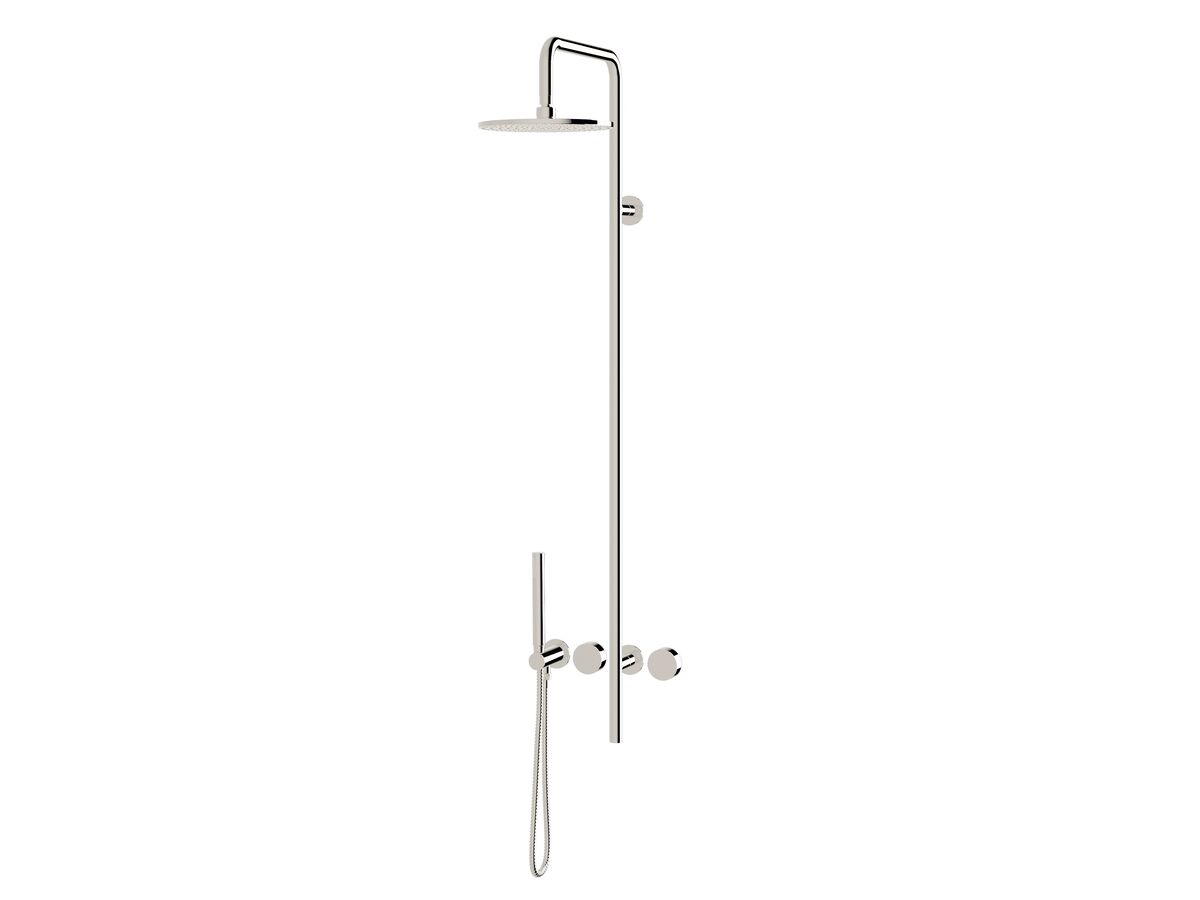 Sussex Pure Progressive Column Shower Mixer Tap System 250mm with Handshower Right Hand Chrome (3 Star)