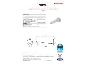Specification Sheet - Mizu Soothe MK2 Basin/Bath Outlet 200mm Chrome (6 Star) Lead Free