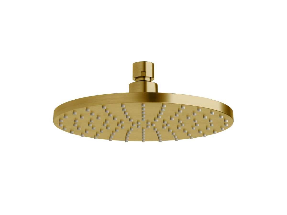 Sussex Pure Shower Head 180mm PVD Brushed Gold (3 Star)