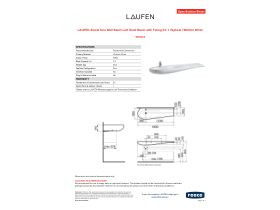 Specification Sheet - LAUFEN Alessi One Wall Basin Left Hand Basin with Fixing Kit 1 Taphole 1600mm White