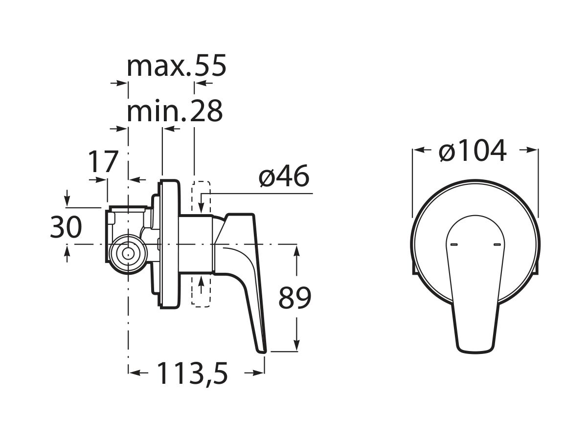 Roca Atlas Shower Mixer Chrome