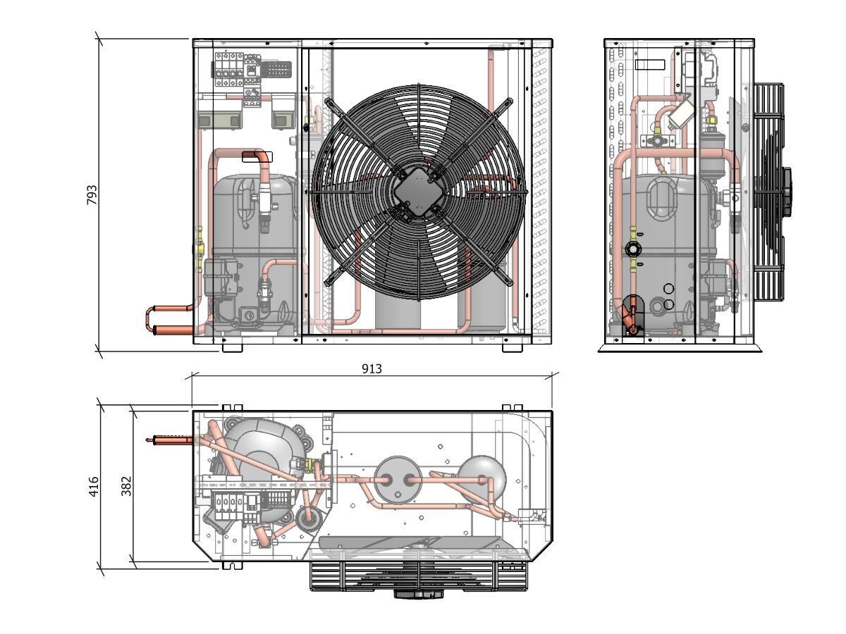 Tecumseh Compac Condensing Unit R134a PAC4537Y 3 Phase