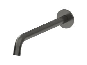 Mizu Drift Wall Basin/Bath Outlet Curve Spout 300 Brushed Gunmetal (6 Star)