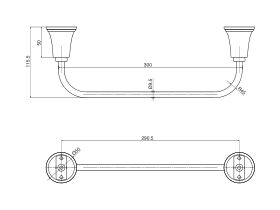Posh Canterbury Single Towel Rail 300mm