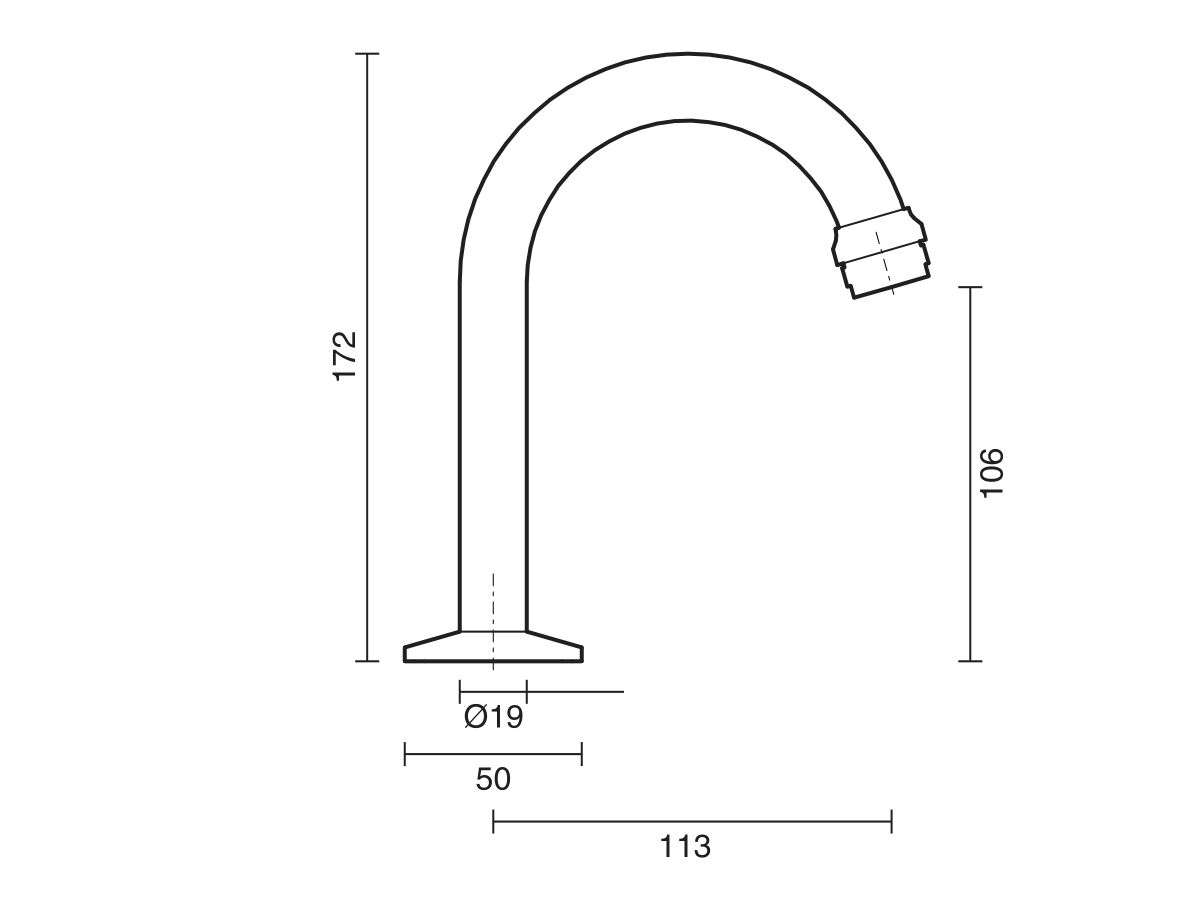 Base Basin Outlet Fixed Chrome