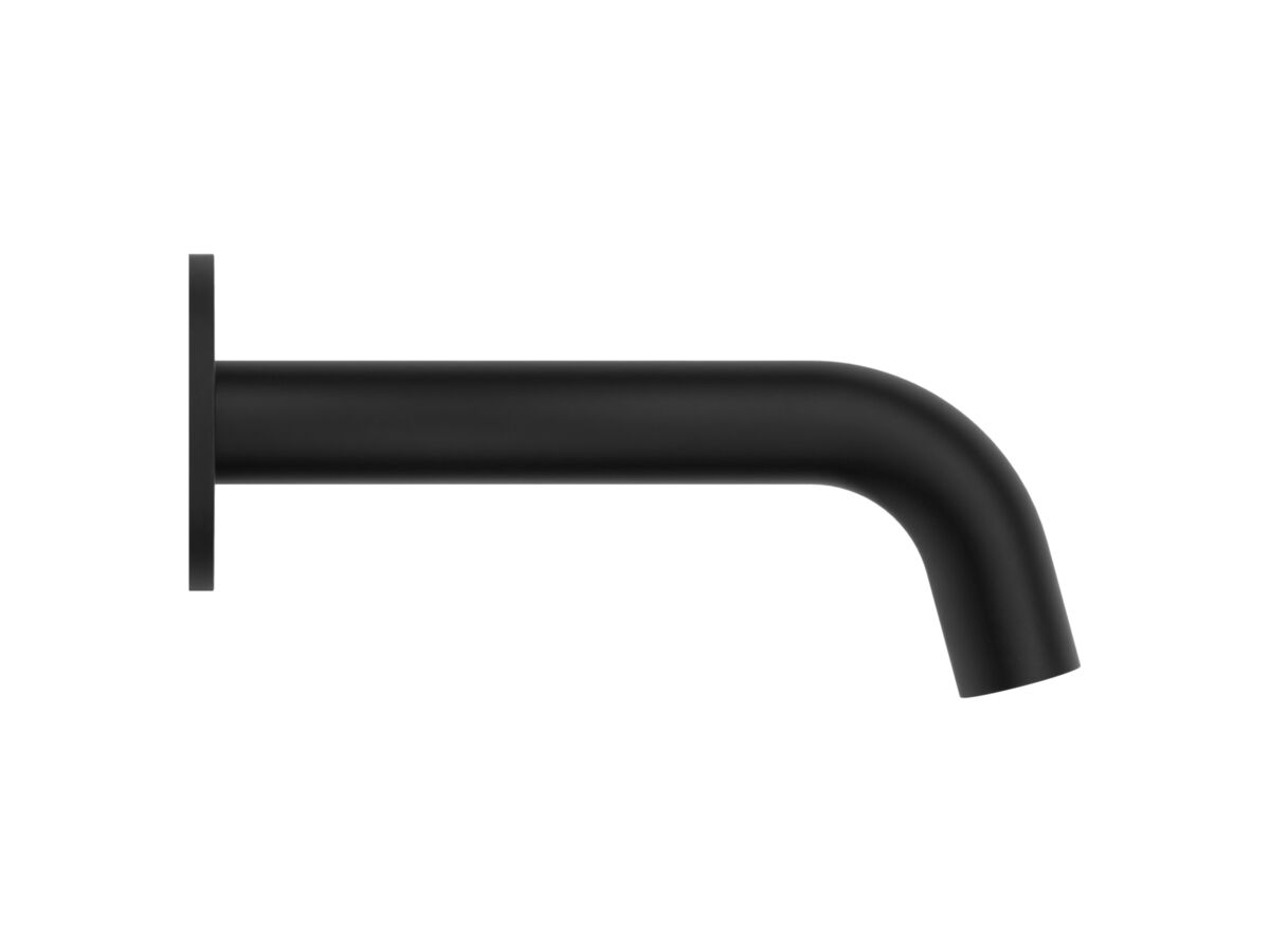 Supporting Image - Mizu Drift Wall Basin/Bath Outlet Curve Spout 160mm Matte Black (6 Star) Lead Free - Side