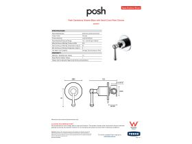 Specification Sheet - Posh Canterbury Shower Mixer with Small Cover Plate Chrome