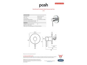 Specification Sheet - Posh Bristol Pin Shower Mixer Chrome Lead Free