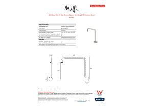 Specification Sheet - Milli Mood Edit Hi-Rise Shower Square Arm Only PVD Brushed Nickel