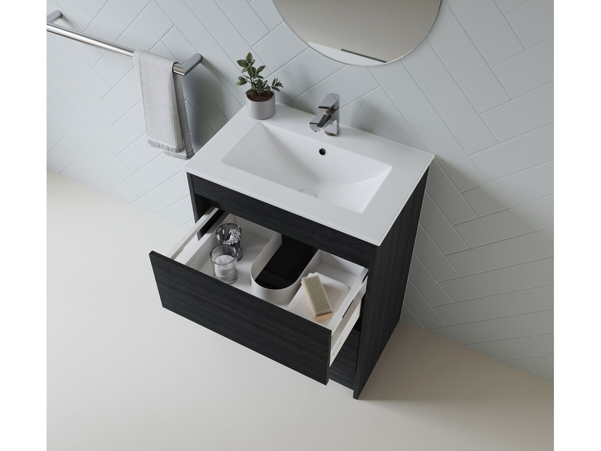 In Situ - Posh Domaine Ensuite 600 2 Drawer Wall Hung Colour Console Top Gloss White