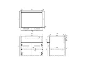 Posh Bristol MK2 600mm Wall Hung Vanity Unit Centre Bowl