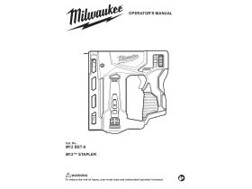 User Manual - Milwaukee M12 10mm Crown Stapler 12V