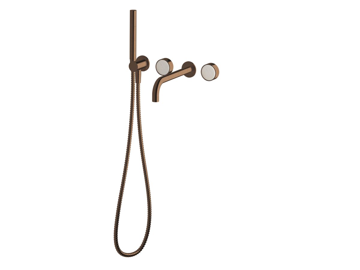 Supporting Image - Sussex Pure Elemental Progressive Bath Mixer System with Handshower 250mm PVD Brushed Bronze with Aurora Insert