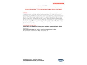 Installation Instructions - Hydrotherm Pure Vertical Heated Towel Rail 900 x 38mm