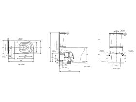 American Standard Cygnet Square Hygiene Rimless Close Coupled Back To Wall Bottom Inlet Toilet Suite White (4 Star)