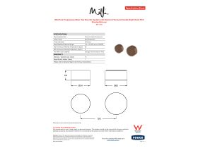 Specification Sheet - Milli Pure Progressive Mixer Tap Diverter System with Diamond Textured Handle Right Hand PVD Brushed Bronze