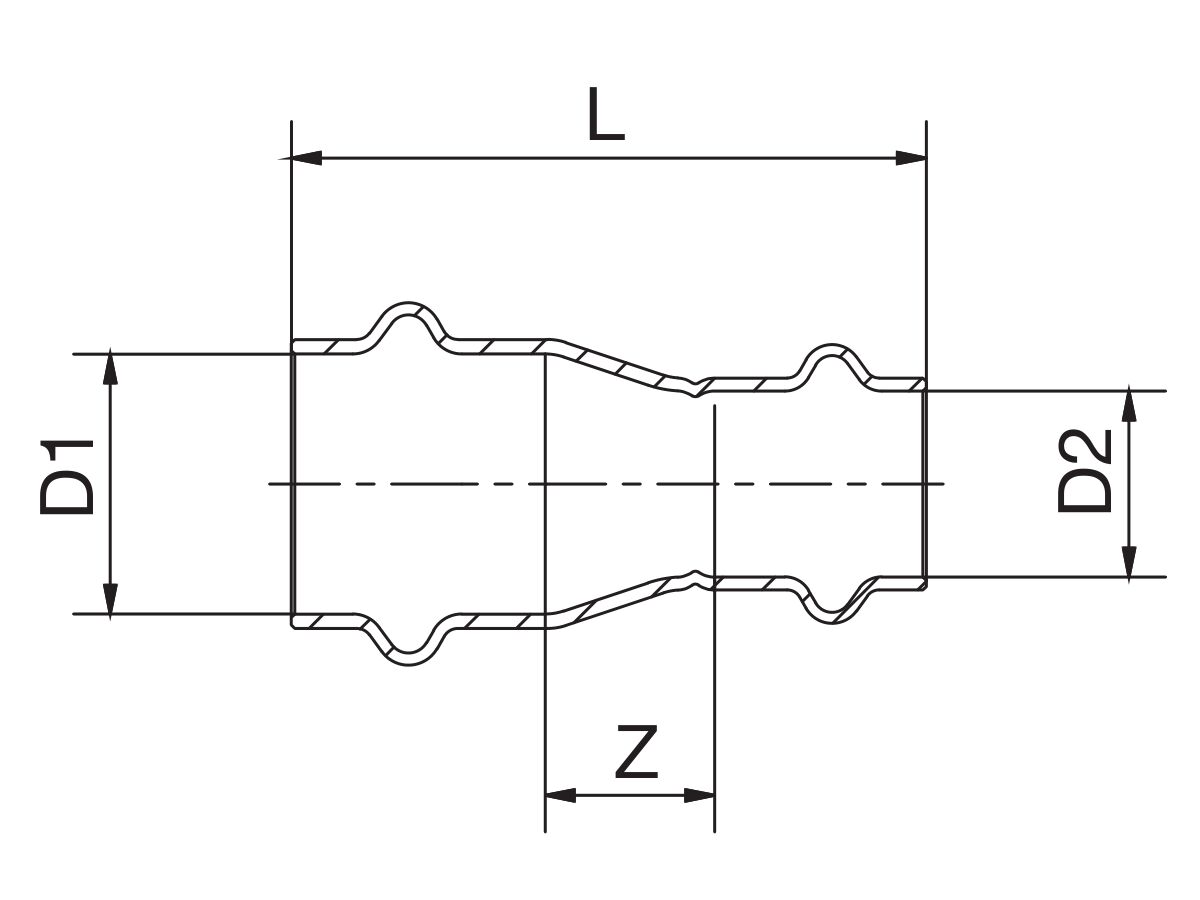 >B< Press Reducing Coupling