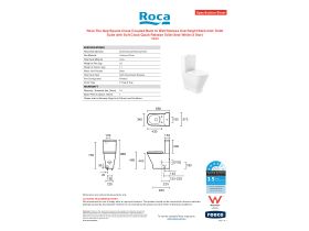 Specification Sheet - Roca The Gap Square Close Coupled Back to Wall Rimless Overheight Back Inlet Toilet Suite with Soft Close Quick Release Toilet Seat White (4 Star)