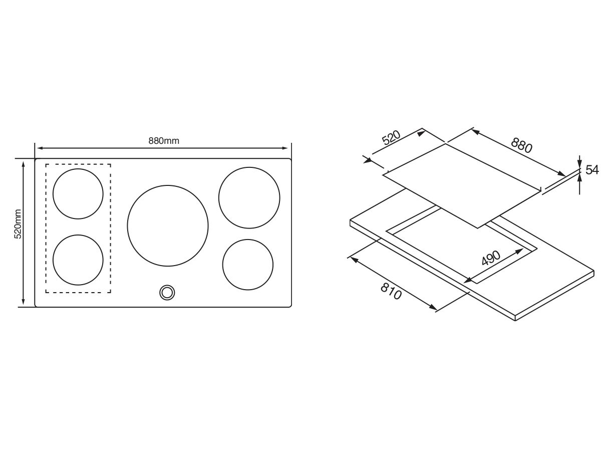 Franke Designer Induction Cooktop 5 Zone 88cm Black